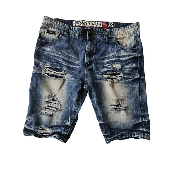 Switch Brand Jean Shorts Sz 42 Vintage RARE Blue Jean Shorts Y2K - Picture 1 of 8